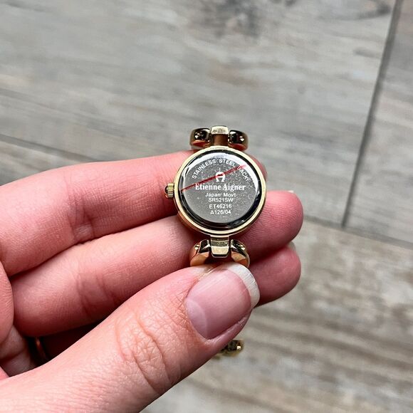 Etienne Aigner Gold Tone Bracelet Watch Classic Round Dress Watch Dainty Antique main image 6